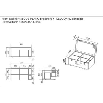 Flightcase für 4x COB-Plano